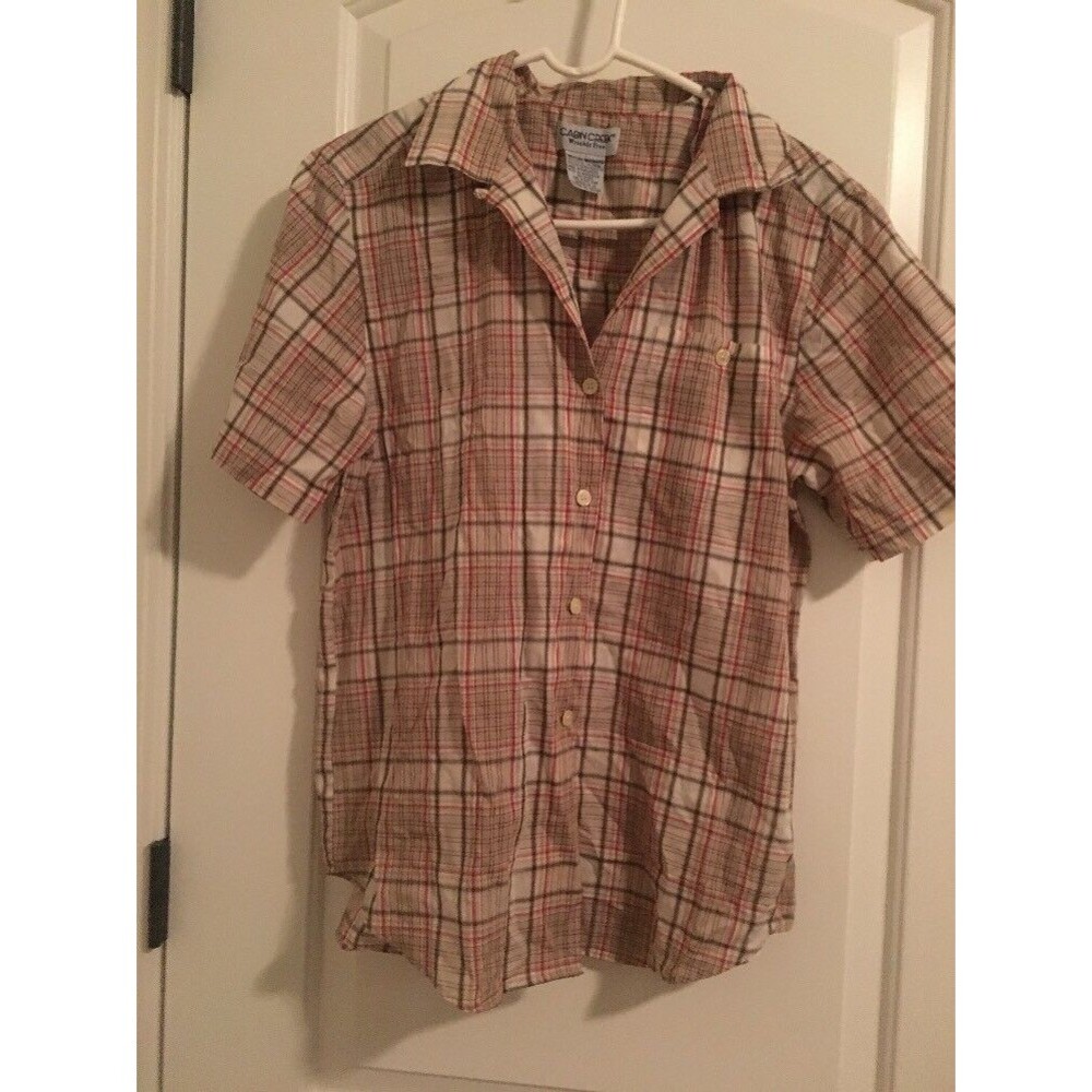 Cabin Creek Men's Plaid Casual Button-Up  Shirt Size Medium Multi-Color